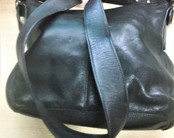 sac vintage contemporain convertible en cuir noir COACH