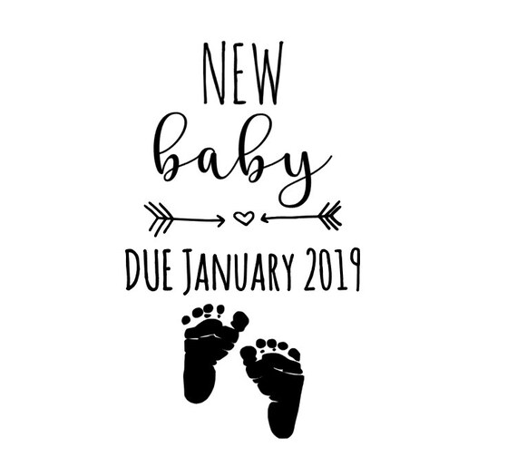 Download New Baby Due Svg Cut File Pregnancy Announcement Baby Etsy