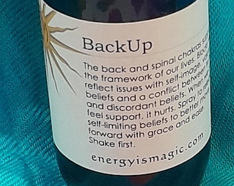 BackUp Flower & Gem Essence Spray for Back, Stiff Neck or Shoulders. Feeling Overwhelmed.