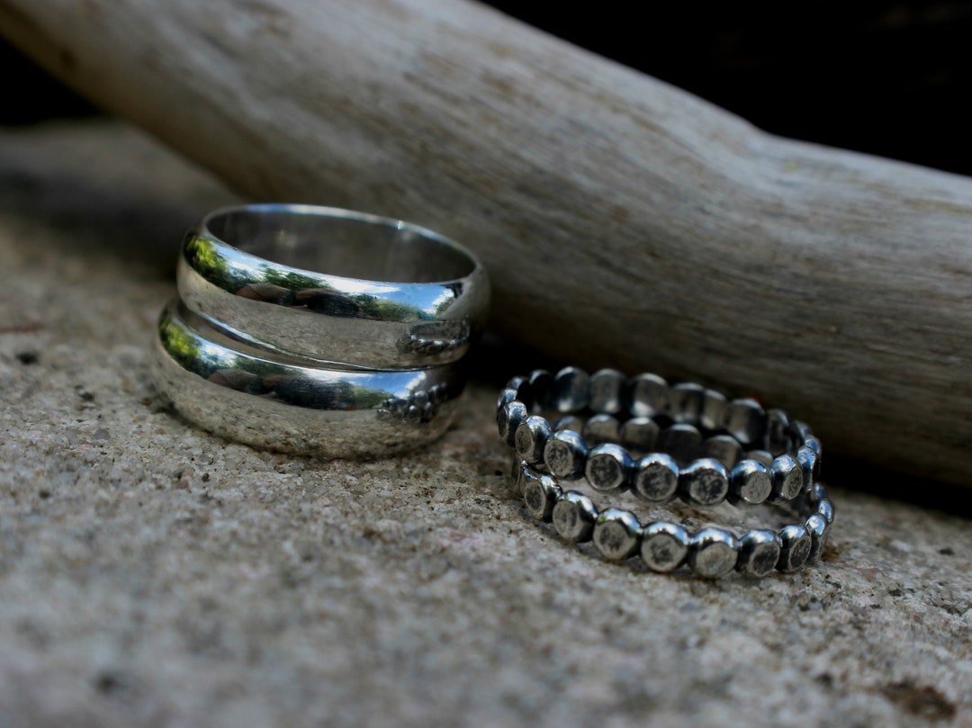 Stackable Rings From Stern Silver Stacking Ring Set, Wide Stack Ring Set, Stacker Rings, Everyday ...