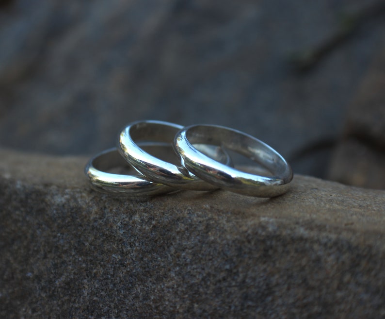 Stacking Rings, Heavy Gauge Rings, Stacking Ring Set, Set of Silver ...