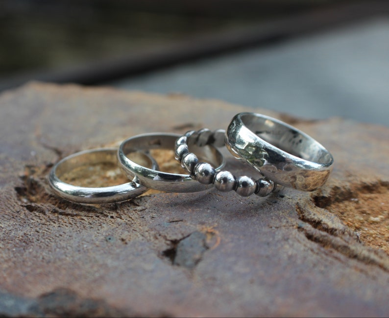 Stacking Rings, CUSTOM ORDERS, Everyday Rings, Set of 4 Silver Rings ...