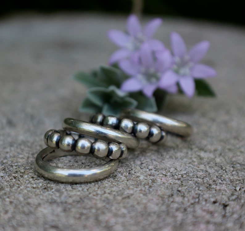 Sterling Silver Stacking Ring Set, Stack Ring Set, Stacker Rings, Everyday Rings, Silver Stacking Bands, CUSTOM ORDERS Select Size image 7