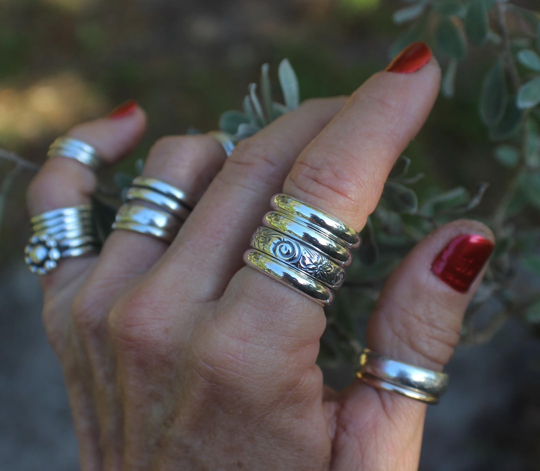 Stacking Ring Set, Heavy Gauge Rings, Everyday Sterling Silver Rings ...