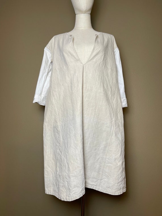 Antique Early 1900s French Linen Peasant Shirt/Dr… - image 9