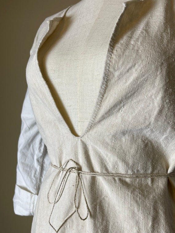 Antique Early 1900s French Linen Peasant Shirt/Dr… - image 5