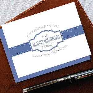 Personalisiertes Familien-Briefpapier - Jahr ESTABLISHED - Benutzerdefiniertes Familien-Briefpapier-Set - Dankeskarten - neues Zuhause Geschenk - Umzugsgeschenk - FNC004