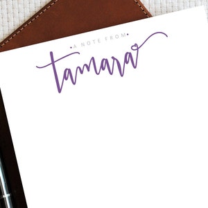 Bloc de notas de monograma de guión, Bloc de notas personalizado, membrete personalizado, mejores regalos de monograma, regalo de aniversario, regalo para ella, MNP034
