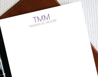 Personalized Notepad,SIMPLE MONOGRAM,Stationary Personalized, Custom Monogrammed Stationery Notepad,Minimalist, Small Gifts for Men,MNP015