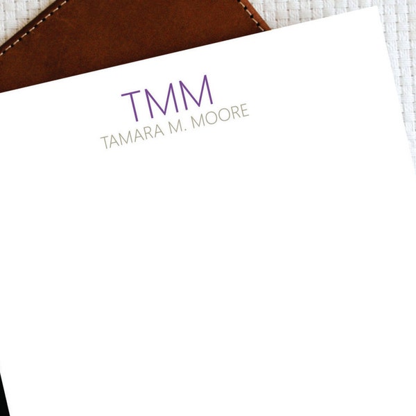 Personalized Notepad,SIMPLE MONOGRAM,Stationary Personalized, Custom Monogrammed Stationery Notepad,Minimalist, Small Gifts for Men,MNP015