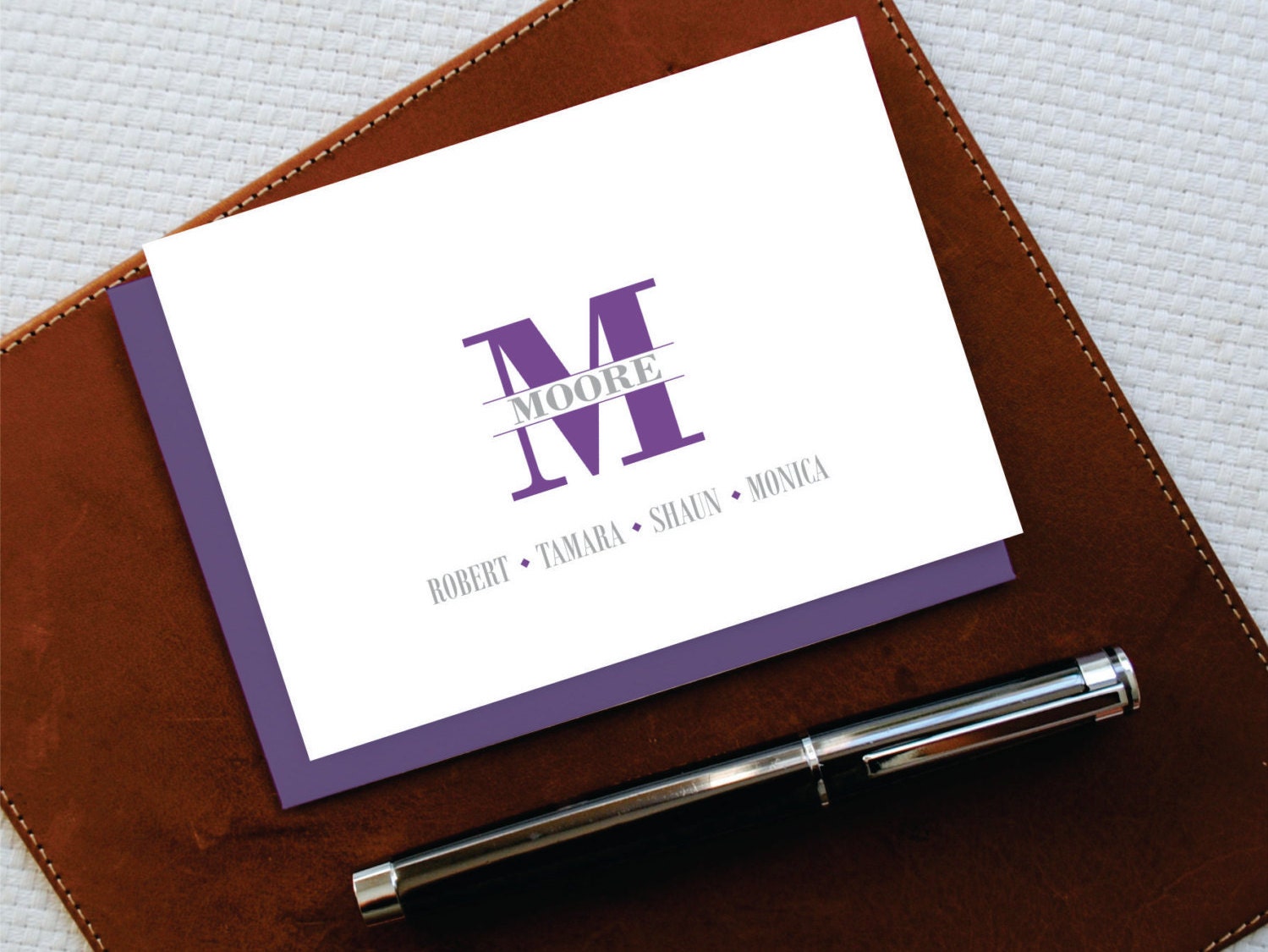 Personalized Stationery Family Name Stationery Monogrammed Note Card ...
