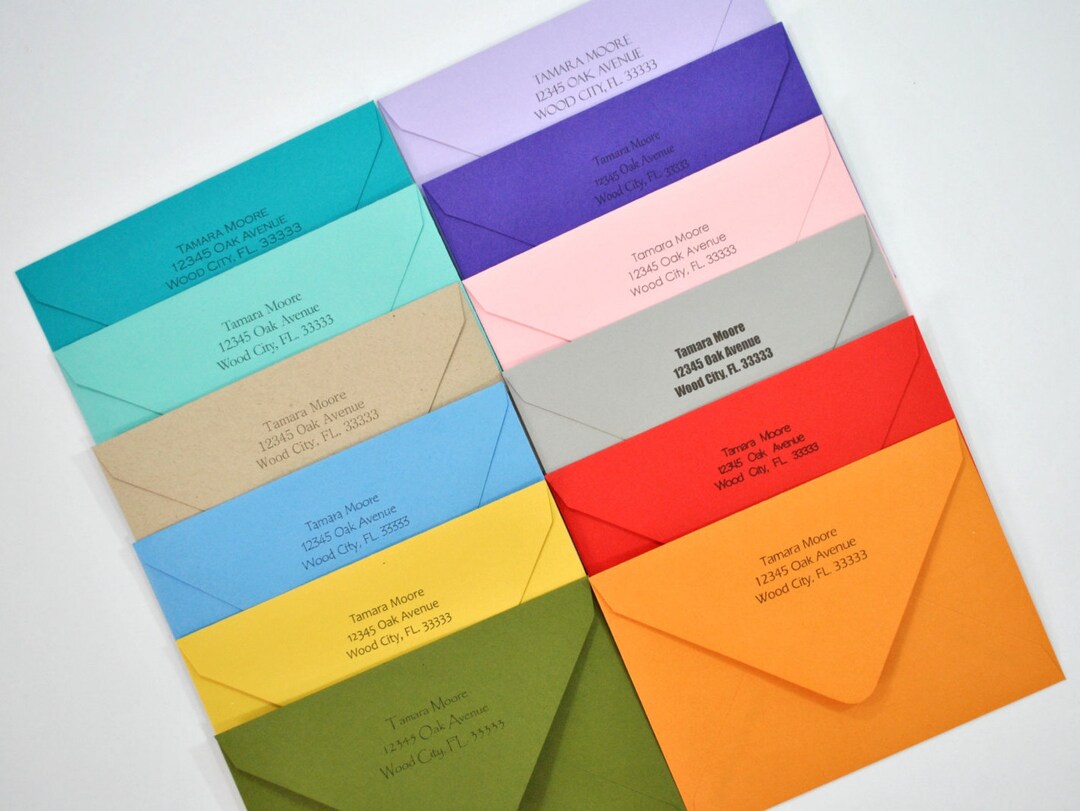 Envelope Return Address Printing for Note Cards or Notepad Envelopes Etsy