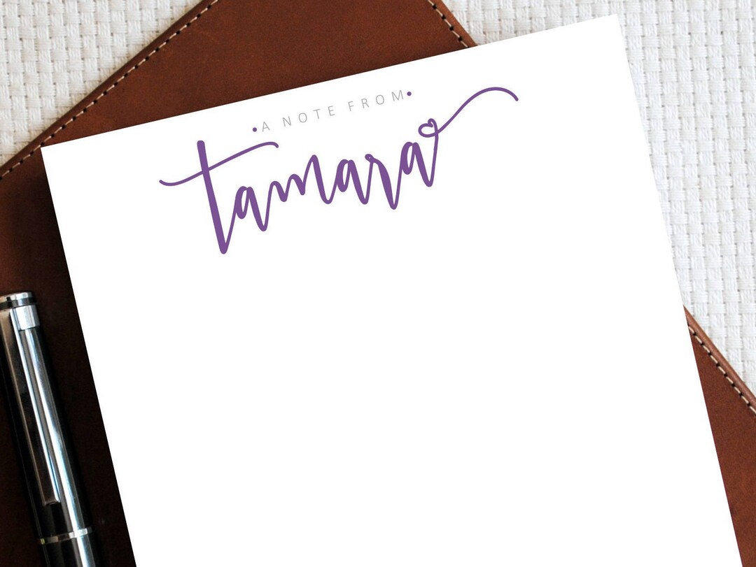 Personalized Script Monogram Script Monogram Notepad, Personalized Notepad, Custom Letterhead, Best ...