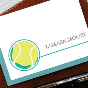 Tennis Note Cards, Personalized Stationery, ABSTRACT TENNIS BALLS Note Cards, Tennis Gift for Him, Coach Gift, Tennis Gifts for Team, TNC011