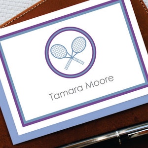 Tennis Thank You Note Cards Set, TENNIS SEAL Note Cards, Tennis Themed Stationery, Pesronalized Tennis Stationary Set, Tennis Gifts, TNC010