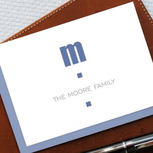 Cartes de notes familiales personnalisées, papeterie familiale CONTEMPORAINE, ensemble de cartes de remerciement, 10 cartes de notes + enveloppes, jeunes mariés, cadeau de nouvelle maison, FNC001