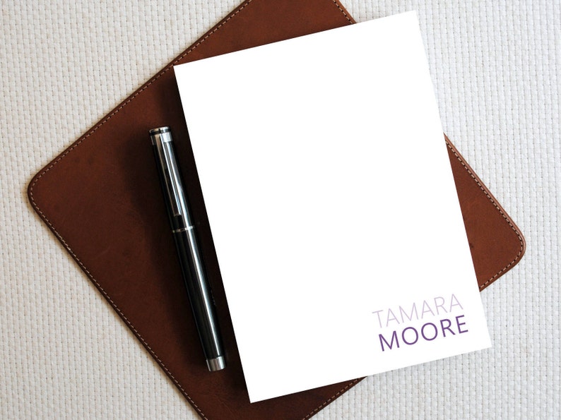 Personalized Stationery Notepad Custom Printed Name Etsy