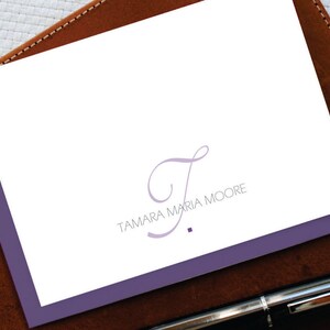 Papeterie personnalisée, cartes avec initiales et prénoms, papeterie personnalisée, cartes de correspondance avec MONOGRAMME OMBRE, cadeau belle-mère, cadeau belle-soeur.