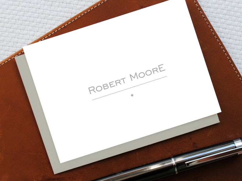 Minimalist Note Cards & Notepad Monogram Personalized - Etsy