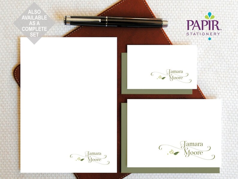 Personalized Note Cards with Name Nature Inspired Monogram Etsy