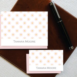 Personalized Stationery Set, 10 Note Cards & Envelopes, DAISIES FLOWERS ...