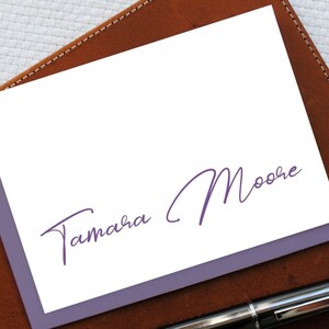 Carte per appunti con monogramma calligrafico in stile scritto a mano, set di cancelleria personalizzato, carte per appunti con monogramma personalizzato, regalo per lei, regalo di inaugurazione della casa