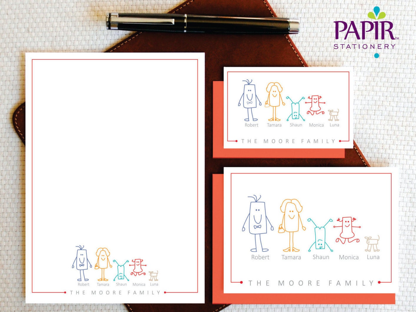 Personalized Family Stationery Set Personalized Cards and Etsy
