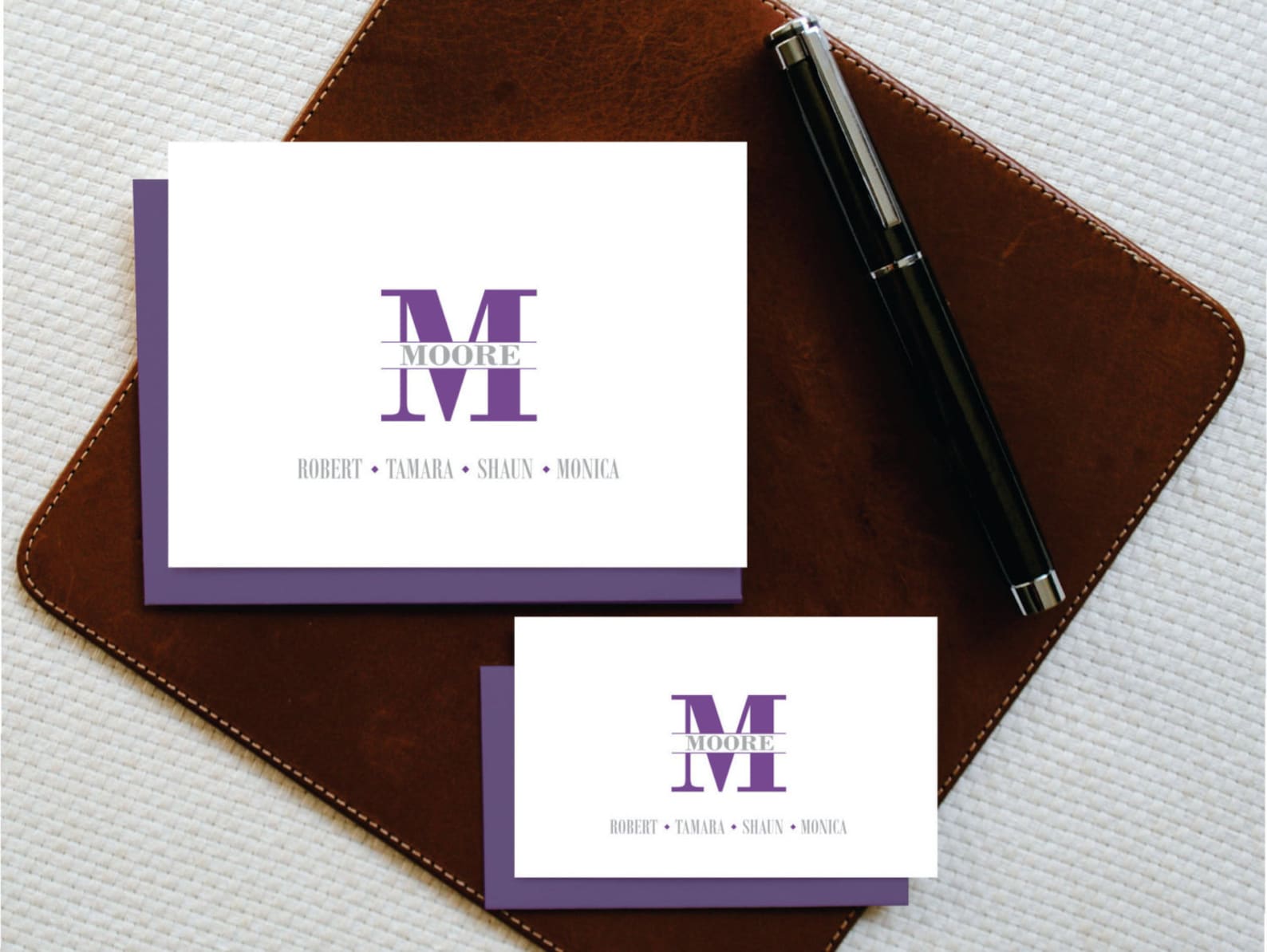 Personalized Stationery Family Name Stationery Monogrammed Note Card ...