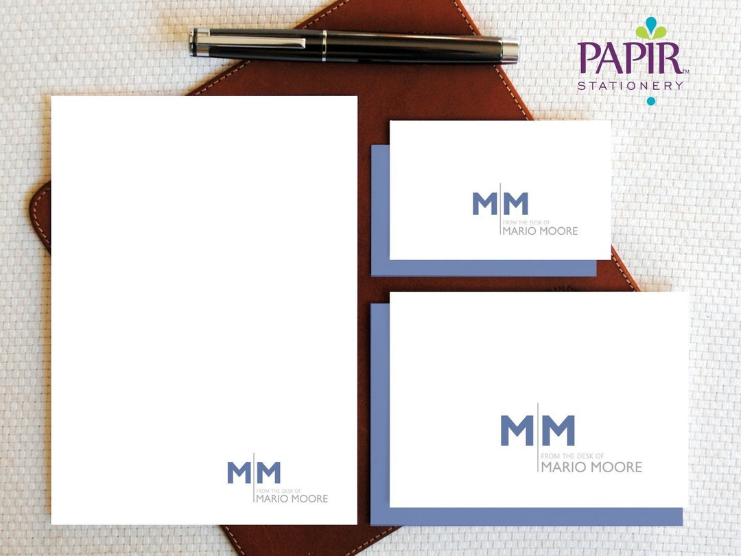 From the Desk of Personalized Stationery Set, Custom Monogram Boxed ...