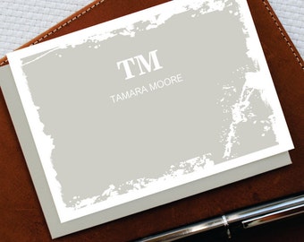 Personalized Stationery Note Cards, Personalized Stationary, Monogram Folded Cards, PAINT MONOGRAM Monogram Stationery Set, MNC012