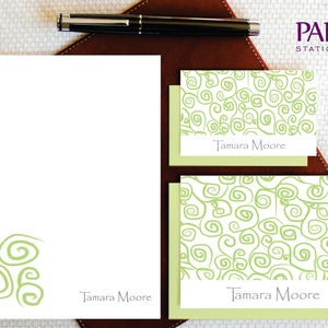 Conjunto de papelería personalizado moderno: tarjetas de notas personalizadas, tarjetas de regalo y bloc de notas, papelería bonita, regalo de novia, regalo de BFF