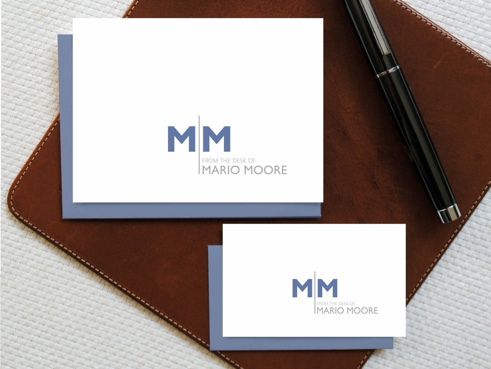 From the Desk of Monogram Note Cards With Initials and Name, Masculine ...