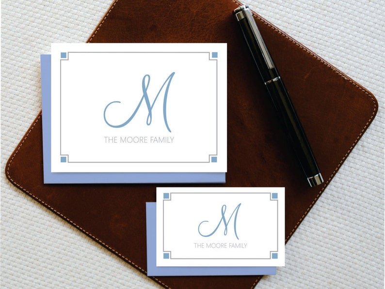Family Stationery ELEGANT Monogrammed Note Cards Thank YouCustom Note Cards FNC003 Personalized Note Cards Personalized Stationery Set