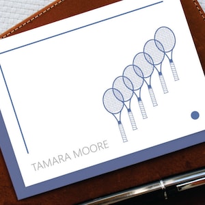 Tennis Coach Gift, Personalized Tennis Note Cards, TENNIS RACKETS Custom Note Cards, Tennis Gifts Personalized, Tennis Stationery Set,TNC005