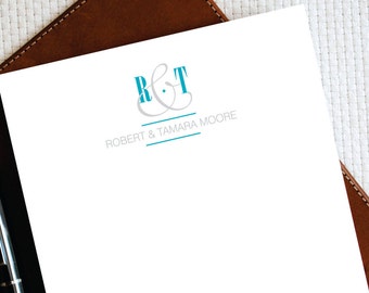 Notepads, Personalized Notepad, Custom Note pad, COUPLE MONOGRAM Notepad, Paper Anniversary for Couple, Newly Weds, Memo Pad, FNP002