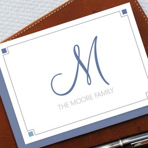 Personalisierte Grußkarten, personalisiertes Briefpapier-Set, Familienbriefpapier, elegante Grußkarten mit Monogramm, Dankeschön / benutzerdefinierte Grußkarten, FNC003