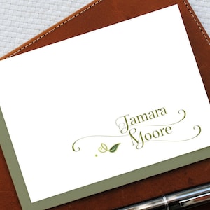 Personalisierte Grußkarten mit Namen, Natur Inspiriertes Monogramm Briefpapier Set, Personalisiertes Briefpapier, Monogramed Notecards, Geschenk für Sie