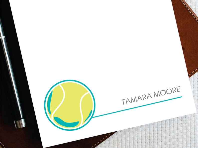 Custom Personalized Notepad, Desk Note Pad, ABSTRACT TENNIS BALL, 5x7