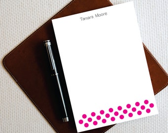 Polka DOTS gepersonaliseerd notitieblok, aangepast notitieblok, schattig briefpapier voor tienermeisjes, selecteer kleur, cadeau voor nichtje, kerstcadeau, GNP010A