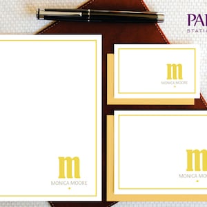 Teen Girl Stationery, Monogrammed Note Cards, Mini Note Cards & Notepad, MODERN Monogram Stationery Set, Girls Gifts,Gift for Niece, MCS010