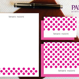 Papeterie pour filles, cartes de notes pliées à pois et cartes cadeaux avec enveloppes, intérieur vierge + bloc-notes, ensemble de papeterie mignon pour fille