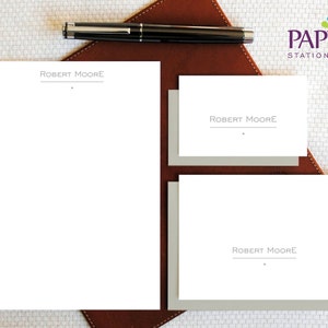 Biglietti e blocco note minimalisti, cancelleria personalizzata con monogramma, set di cancelleria personalizzato personalizzato, regalo di anniversario per il marito, MCS028