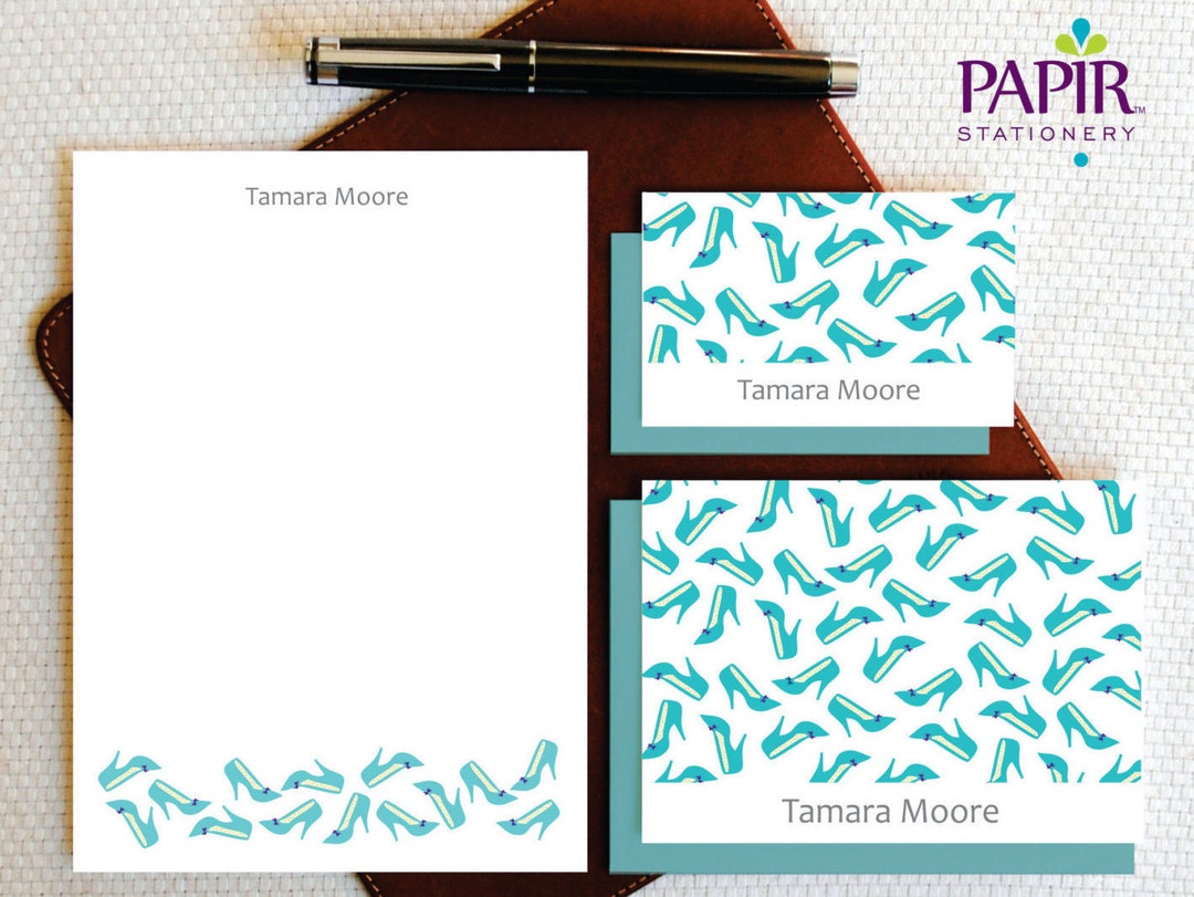 Stationery Personalized Set: 10 Note Cards and 10 Gift Enclosure Cards ...
