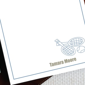 Custom Personalized Tennis Themed Stationery, Personalized Notepad, Custom Note Pad, CRAZY TENNIS RACKET Desk Note Pad, Tennis Gifts, TNP002
