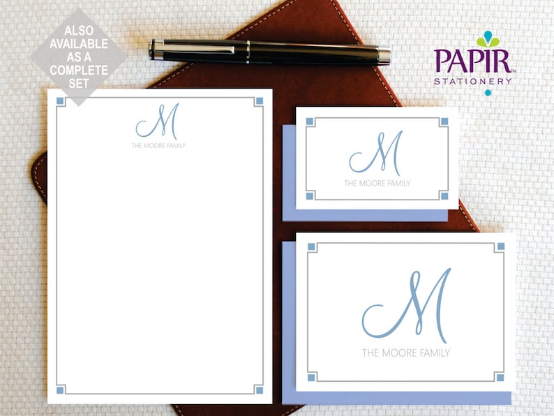 Family Stationery ELEGANT Monogrammed Note Cards Thank YouCustom Note Cards FNC003 Personalized Note Cards Personalized Stationery Set