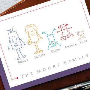 Personalisierte Briefpapier, Familie Briefpapier Briefpapier Set, 10 benutzerdefinierte Grußkarten + Umschläge, lustiges personalisiertes Geschenk, bewegendes Geschenk, FNC011