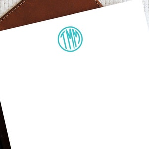 Kreis Drei Buchstaben Monogramm Notizblock, Personalisierter Notizblock, Benutzerdefinierter Notizblock, Personalisiertes Briefpapier, Erster Jahrestagsgeschenk für Sie