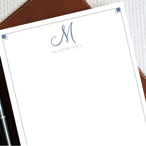 Personalized Notepad, ELEGANT MONOGRAM Note pad, Personalized Family Stationery, Custom Stationery Notepad 5x7 inches, Select Color, FNP003