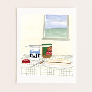 Fluffernutter Tablescape Art Print | New England | Gouache and Ink