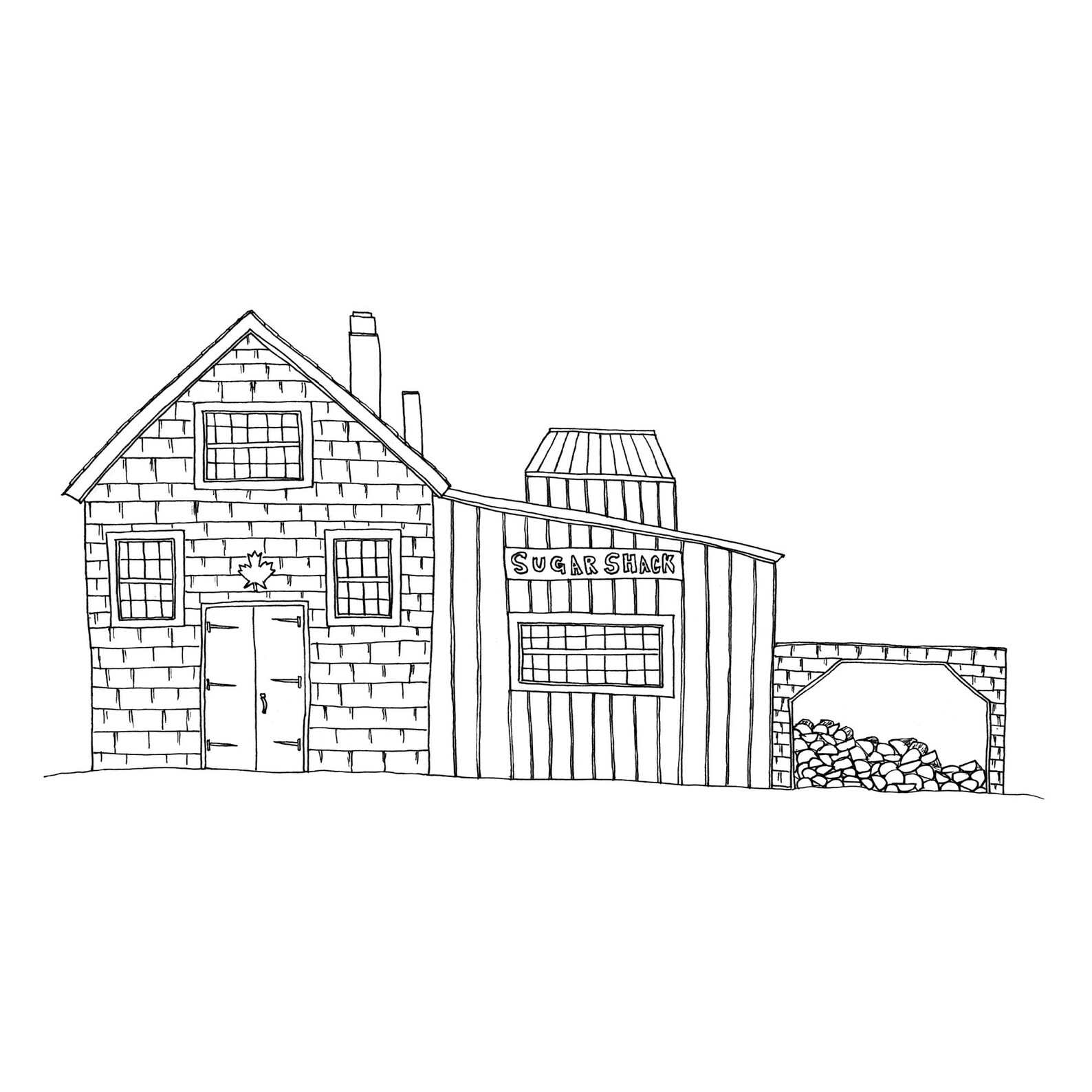 Maple Sugar Shack Illustration Etsy